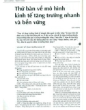 Thử bàn về mô hình kinh tế tăng trưởng nhanh và bền vững