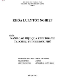 Khóa luận tốt nghiệp: Nâng cao hiệu quả kinh doanh tại công ty TNHH Đức Phú