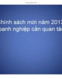 Bài giảng Chính sách thuế mới năm 2013 doanh nghiệp cần quan tâm