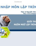 Bài giảng Nhập môn lập trình - Bài 2: Giới thiệu ngôn ngữ lập trình C