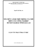 Luận văn Thạc sĩ Địa lý học: Tổ chức lãnh thổ trồng và chế biến cây công nghiệp huyện IaGrai tỉnh Gia Lai