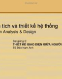 Bài giảng Phân tích thiết kế hệ thống: Bài giảng 6 - TS. Đào Nam Anh