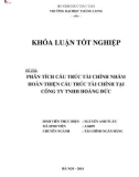 Khóa luận tốt nghiệp chuyên ngành Tài chính: Phân tích cấu trúc tài chính nhằm hoàn thiện cấu trúc tài chính tại Công ty TNHH Hoàng Đức