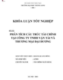 Khóa luận tốt nghiệp chuyên ngành Tài chính Ngân hàng: Phân tích cấu trúc tài chính tại Công ty TNHH vận tải và Thương mại Đại Dương