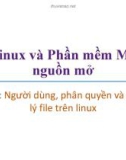 Bài giảng Linux và phần mềm mã nguồn mở: Bài 4 - Trương Xuân Nam