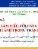 chương 2: làm việc với bảng và hình ảnh-tk web & đồ họa