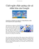 Cách ngăn chặn quảng cáo cá nhân hóa của Google