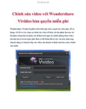 Chỉnh sửa video với Wondershare Vivideo bản quyền miễn phí