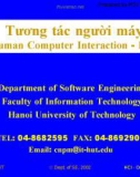 Bài giảng Tương tác người máy: Phần I - Lương Mạnh Ba