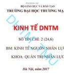 Bài giảng Kinh tế doanh nghiệp thương mại: Chương 1 – ĐH Thương mại