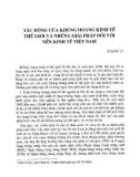 Tác động của khủng hoảng kinh tế thế giới và những giải pháp đối với nền kinh tế Việt Nam