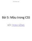 Bài giảng CSS - Bài 5: Màu trong CSS