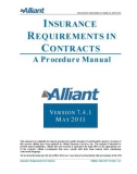 INSURANCE REQUIREMENTS IN CONTRACTS: A Procedure Manual