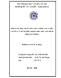 Tóm tắt Khóa luận tốt nghiệp ngành Bảo tàng học: Nâng cao hiệu quả công tác thông tin tuyên truyền cổ động trên địa bàn huyện Nam Sách, tỉnh Hải Dương