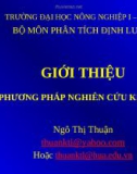 Bài giảng Phương pháp nghiên cứu kinh tế: Chương 1 - Ngô Thị Thuận