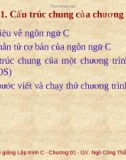 Bài giảng Lập trình C: Chương 1 - Ngô Công Thắng