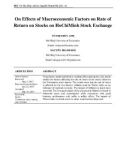 On effects of macroeconomic factors on rate of return on stocks on Hồ Chí Minh stock exchange