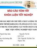 Báo cáo khoa luận tốt nghiệp: Đánh giá một số chỉ tiêu chất lượng tinh dịch chim trĩ đỏ khoang cổ tại trung tâm giống vật nuôi chất lượng cao Học viện nông nghiệp Việt Nam