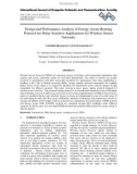 Design and performance analysis of energy aware routing protocol for delay sensitive applications for wireless sensor networks