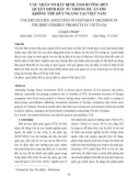 Các nhân tố bất định ảnh hưởng đến quyết định đầu tư trong dự án FDI không thể hủy ngang tại Việt Nam