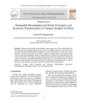 Sustainable development and social, ecological, and economic transformation in Vietnam: Insights for policy