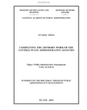 Summary of the Doctoral thesis of Public Administrative management: Completing the advisory work of the central state administrative agencies