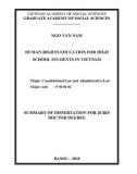 Summary of dissertation for juris Doctor degree: Human rights education for in Vietnam