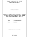 PhD dissertation summary: Improving completion in government policies on social need-oriented training at higher education institutions in Viet Nam