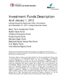 Investment Funds Description As of January 1, 2012