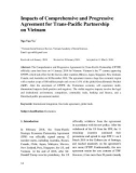 Impacts of Comprehensive and Progressive Agreement for trans pacific partnership on Vietnam