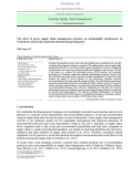 The effect of green supply chain management practices on sustainability performance in Vietnamese construction materials manufacturing enterprises