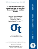 Is socially responsible investing just screening? Evidence from mutual funds