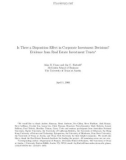 Is There a Disposition Eﬀect in Corporate Investment Decisions? Evidence from Real Estate Investment Trusts ∗