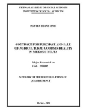 Summary of the Doctoral thesis of Jurisprudence: Contract for purchase and sale of agricultural goods in reality in Mekong delta