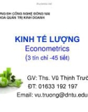 Bài giảng Kinh tế lượng: Chương 1 - ThS. Vũ Thịnh Trường