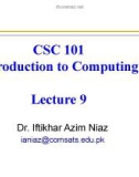 Lecture Introduction to computing - Lecture 9