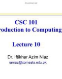 Lecture Introduction to computing - Lecture 10