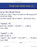 Bài giảng Cấu trúc dữ liệu và giải thuật: Các thuật toán tìm kiếm chuỗi (tt) - Nguyễn Tri Tuấn