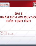 Bài giảng Kinh tế lượng 1: Bài 5 - ThS. Phạm Ngọc Hưng