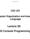 Lecture Computer organization and assembly language - Lecture 29: Win32 console programming-02