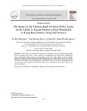 The Impact of the Vietnam bank for social policy loans on the ability to escape poverty in poor households in Trang Bom district, Dong Nai province