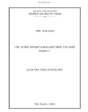 Luận văn Thạc sĩ Toán học: Ước lượng Metric Kobayashi trên các miền trong Cn