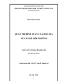 Luận văn Thạc sĩ Báo chí học: Quản trị bình luận của độc giả về vấn đề môi trường