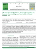 The causal relationship between, electricity consumption and economic growth in Kingdom of Saudi Arabia: A dynamic causality test