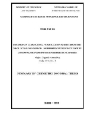 Summary of Chemistry dotoral thesis: Studies on extraction, purification and hydrolysis of glucomannan from Amorphophallus konjac K.Koch in Lam Dong, Vietnam and its anti-diabetic activities