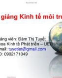 Bài giảng Kinh tế môi trường: Chương 1 (tt) - Đàm Thị Tuyết