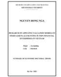 Summary of Economic Doctoral thesis: Research on applying valuation models in fixed assets accounting in non-financial enterprises in Vietnam