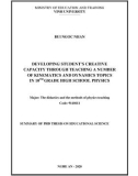 Summary of Doctoral Thesis of Scientific Education: Developing student's creative capacity through teaching a number of kinematics and dynamics topics in 10th grade high school physics