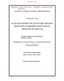 Summary of The Doctoral Thesis of Public Management: State management of sustainable poverty reduction in the Northern mountains provinces of Vietnam