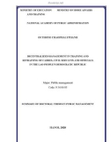 Summary of The Doctoral Thesis of Public Management: Decentralized management in training and retraining of cadres, civil servants and officials in the Lao People's Democratic Republic